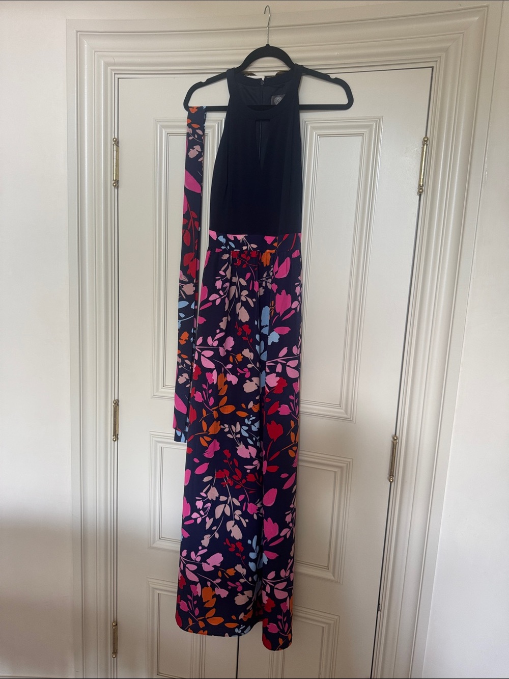 Navi Maxi Dress with Floral Print